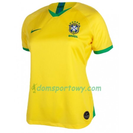 Koszulka Brazylia Damska Domowe Koszulki Piłkarskie Copa América 2019 Krótki Rękaw